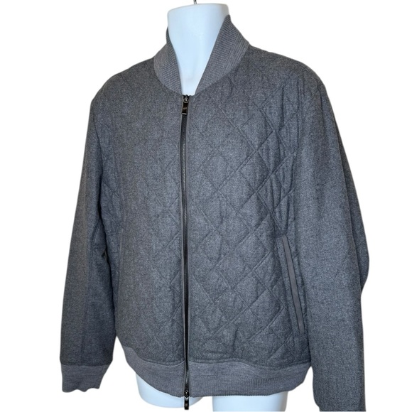 Ermenegildo Zegna Quilted Wool Cashmere Silk Bomber Jacket 56 EU / US 46 XL XXL - Picture 2 of 15